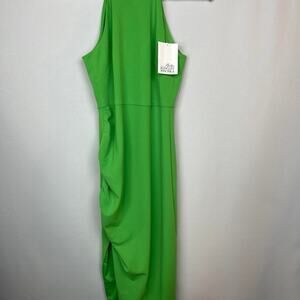 Belle by Badgley Mischka Paxton Mock Neck Racer Front Rouched Dress size..2